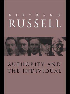 cover image of Authority and the Individual